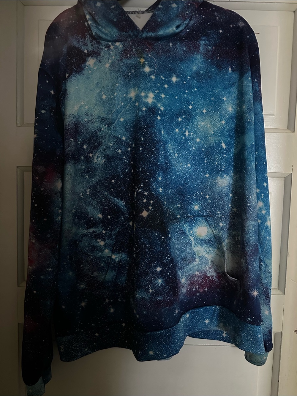 Galaxy Print Blue Unisex Tagless Hoodie